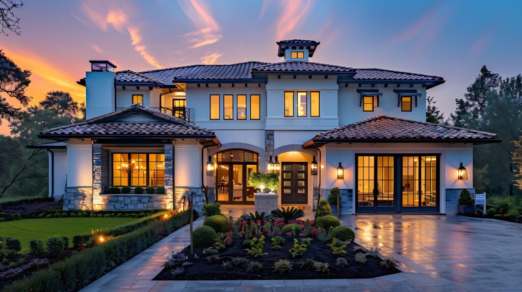 New beautiful luxury home exterior : Generative AI